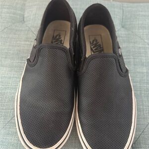 Vans Women's Black Perforated Slip-On Sneakers